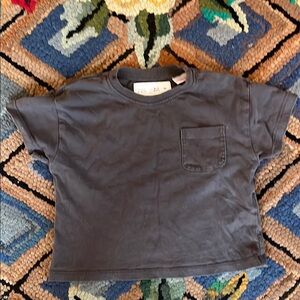 Zara Black Short Sleeve Tee, 9-12 M